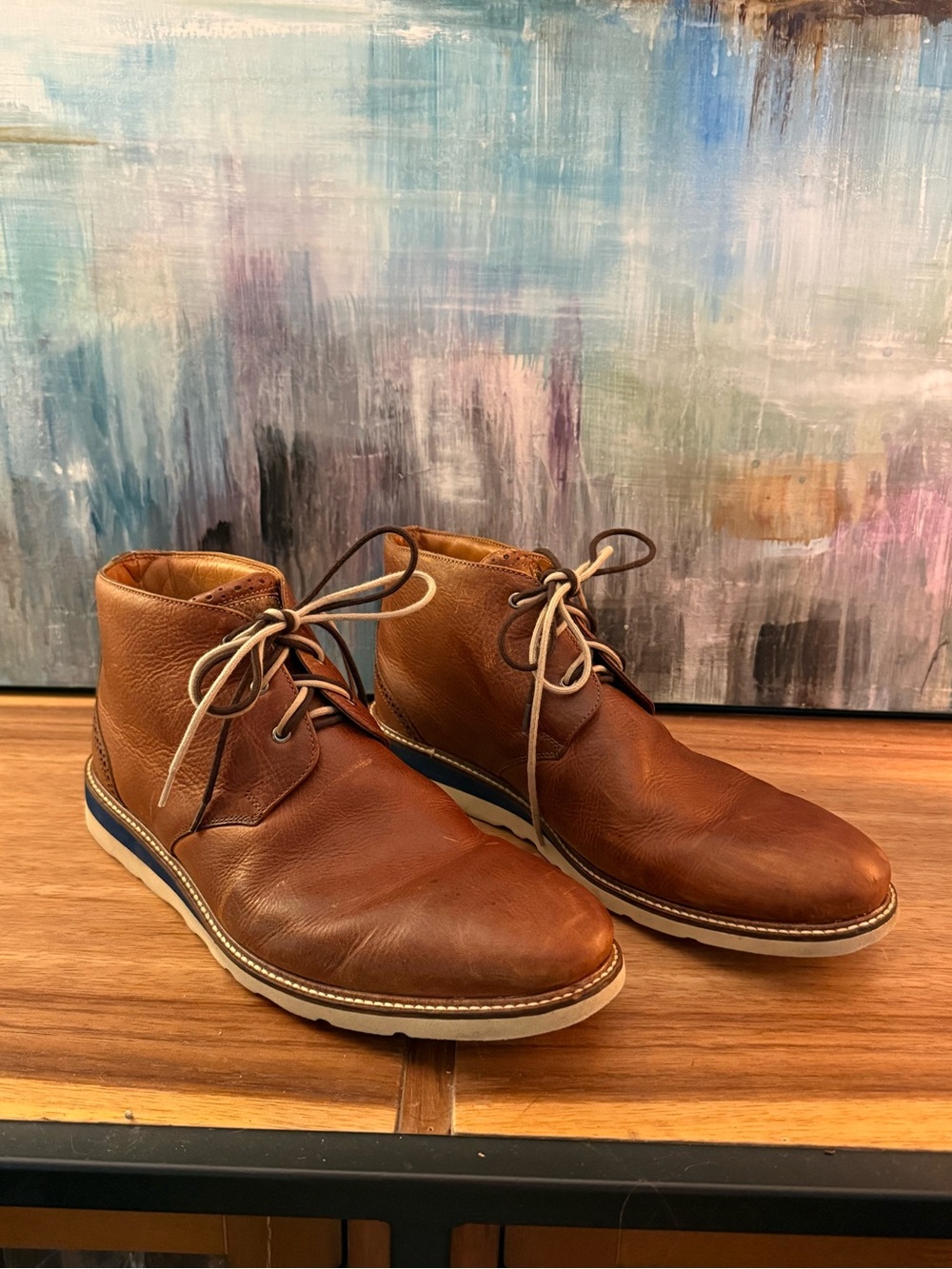 Martin Dingman Tan Brown Leather Chukka Boots with Vibram Soles